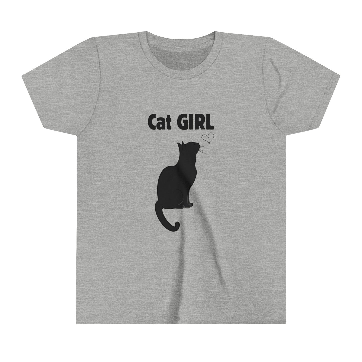 Short sleeve t-shirt with cat design for girls