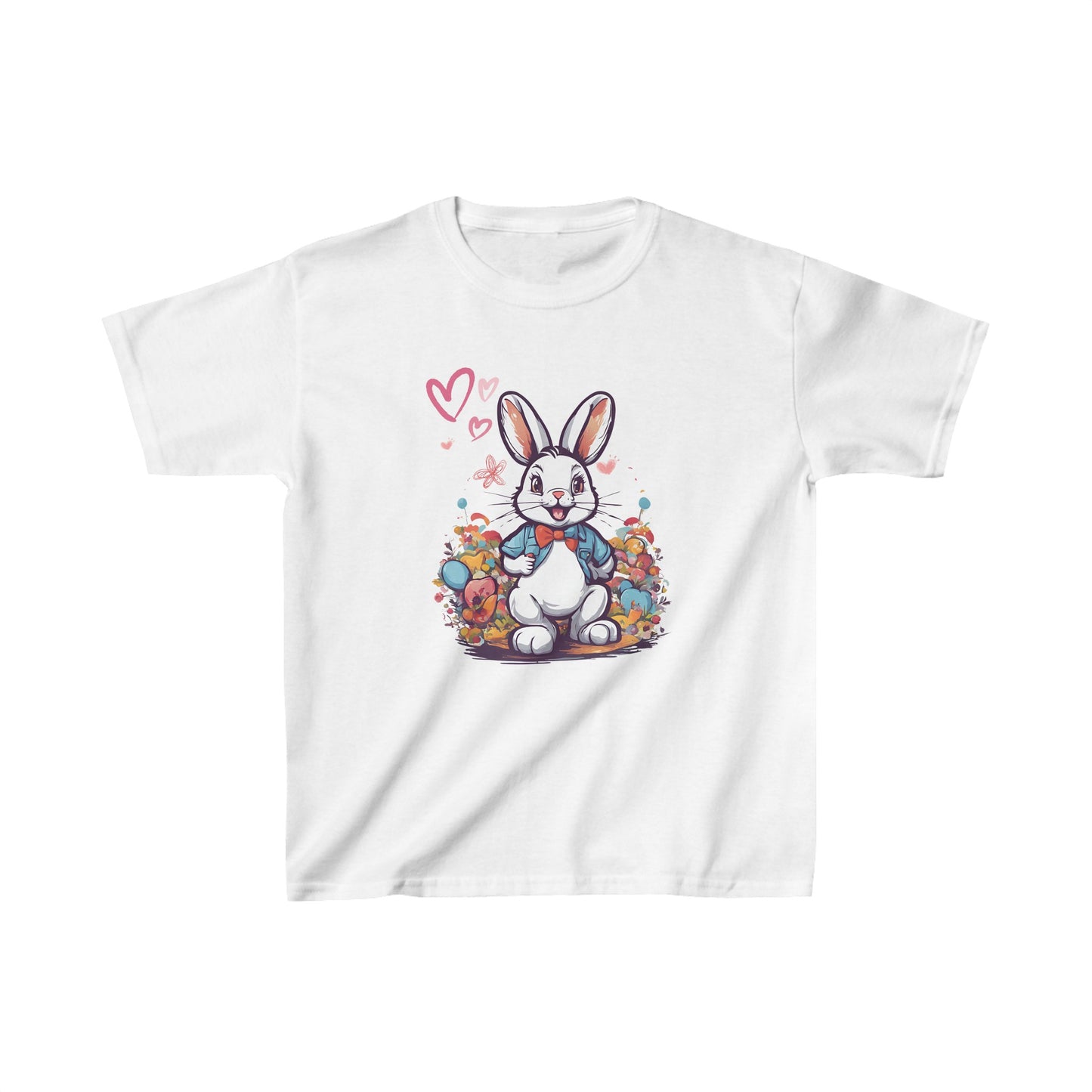 Unisex-Kurzarm-T-Shirt mit Kaninchen im Alice-im-Wunderland-Stil