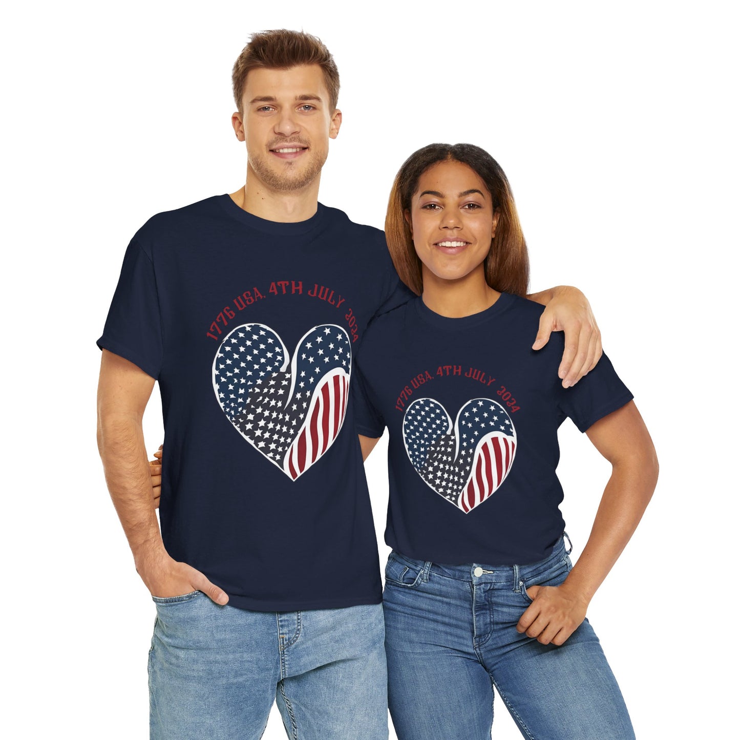 Unisex-Kurzarm-T-Shirt, patriotisch für den 4. Juli