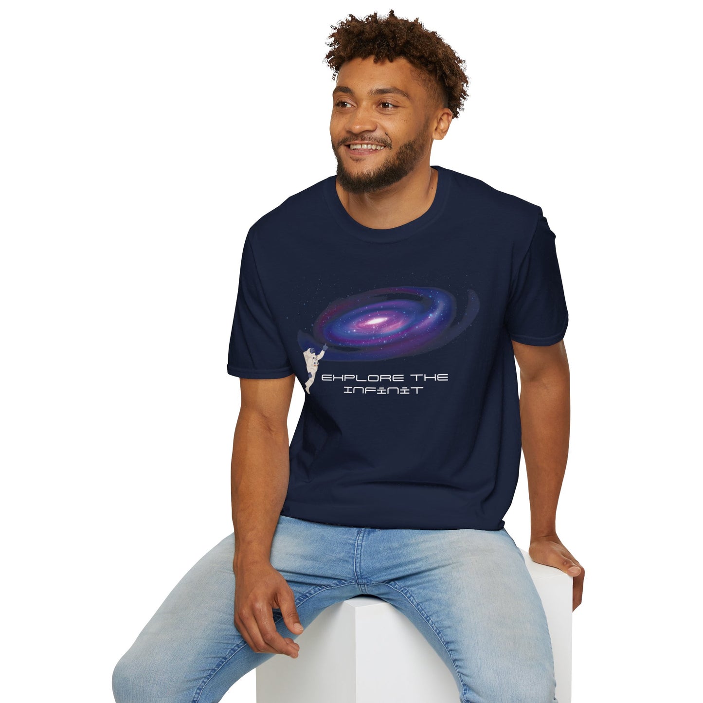 Unisex short-sleeved t-shirt, with phrase in English about the solar system