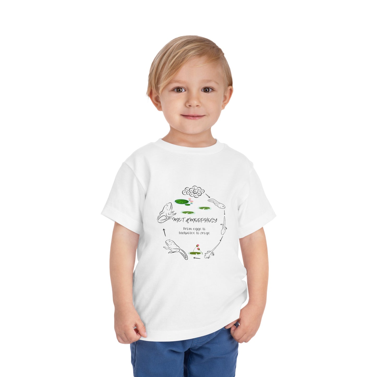 Frosch in Metamorphose Kleinkind T-Shirt, einzigartiges Frosch-Transformations-Design