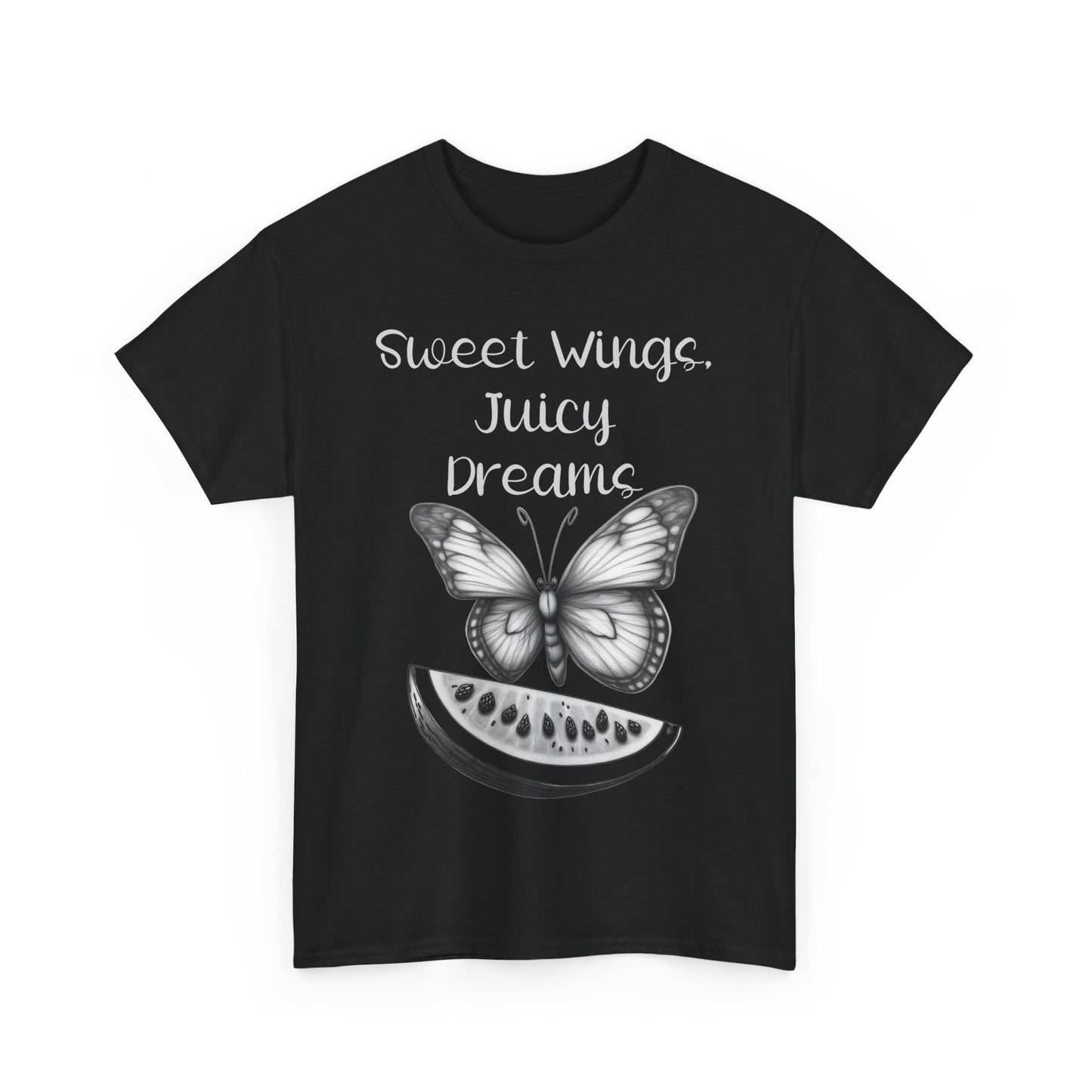 Vintage Watermelon Butterfly T-Shirt - "Sweet Wings, Juicy Dreams" - Retro Graphic Tee