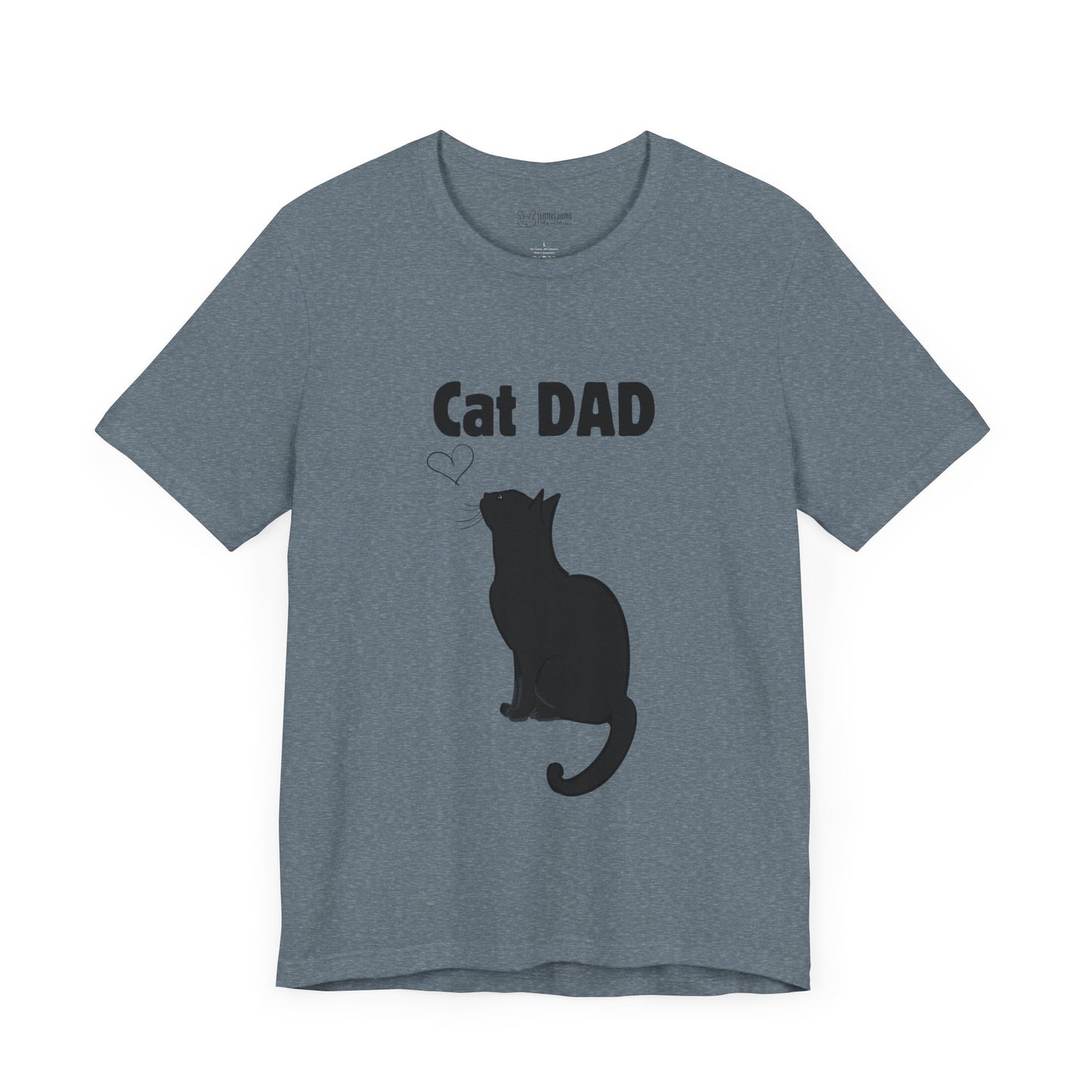 Kurzärmliges T-Shirt mit Katzenmotiv für Väter