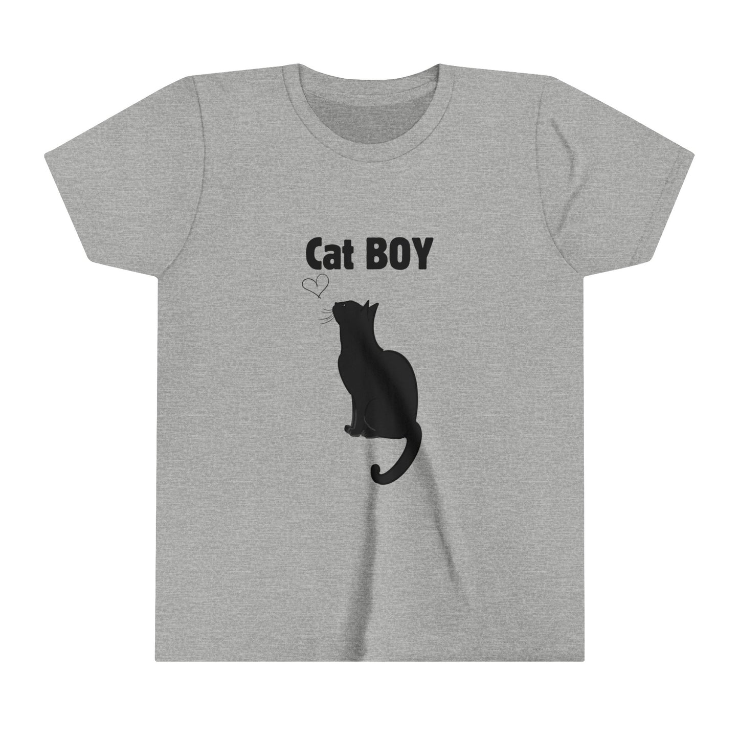 Short sleeve t-shirt with cat design for boys