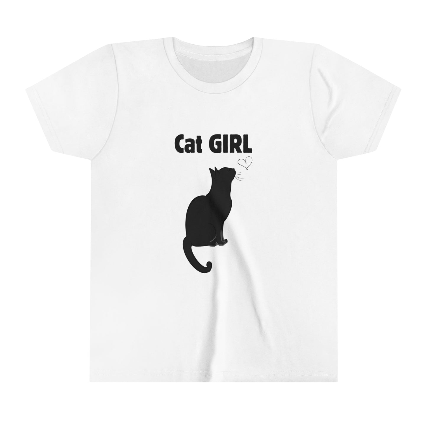 Kurzärmliges T-Shirt mit Katzenmotiv für Mädchen