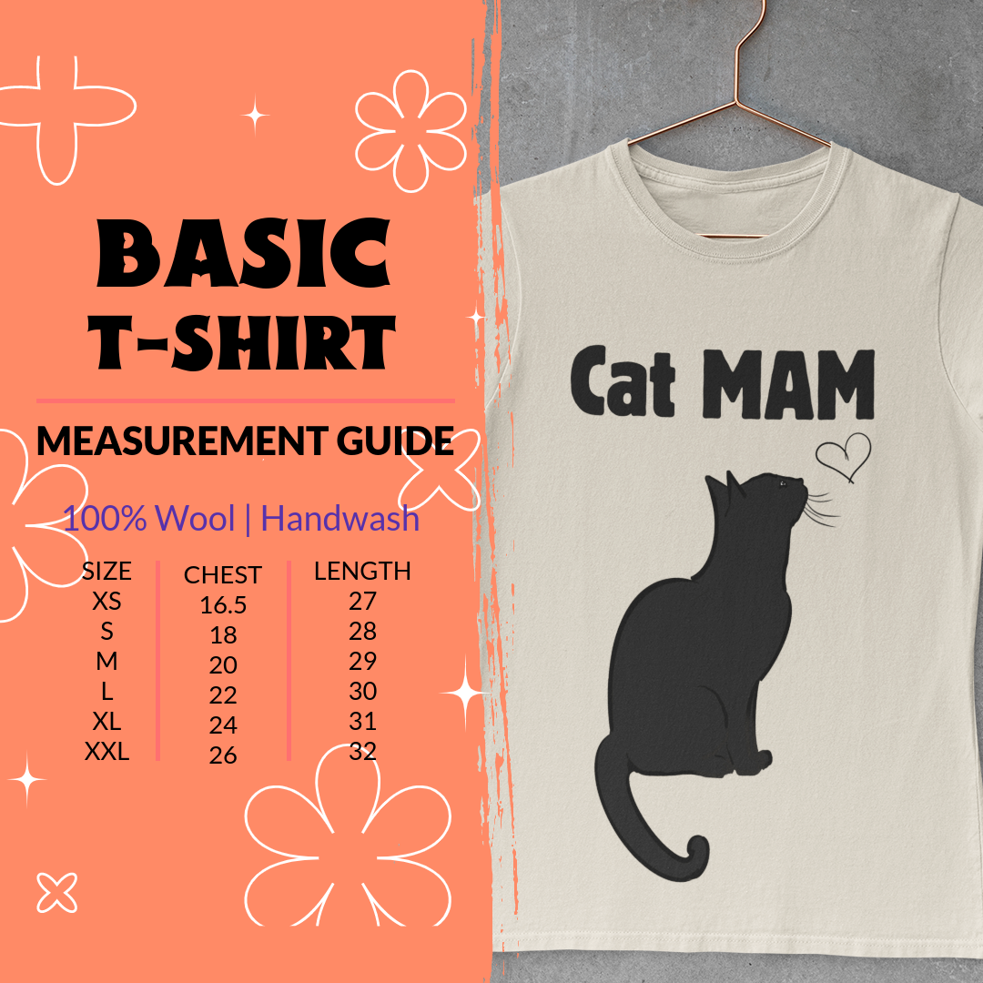 Camiseta manga corta con diseño de gato para mamás