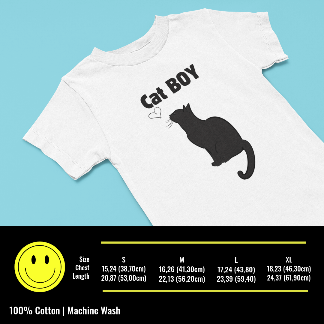 Kurzarm-T-Shirt mit Katzenmotiv für Jungen